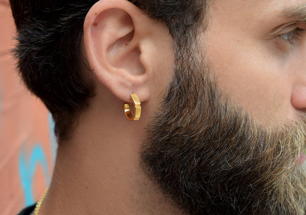 Men's Hoop Earrings in a Rose Gold Polished Finish, Men's Earrings Hoop,  Huggie Hoop Earrings for Men, Handmade From Sterling Silver, E150SR - Etsy  | Mens earrings hoop, Men earrings, Etsy earrings